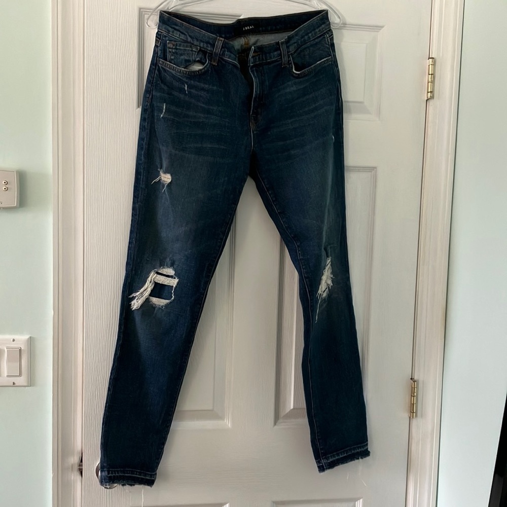 j brand distressed skinny jeans